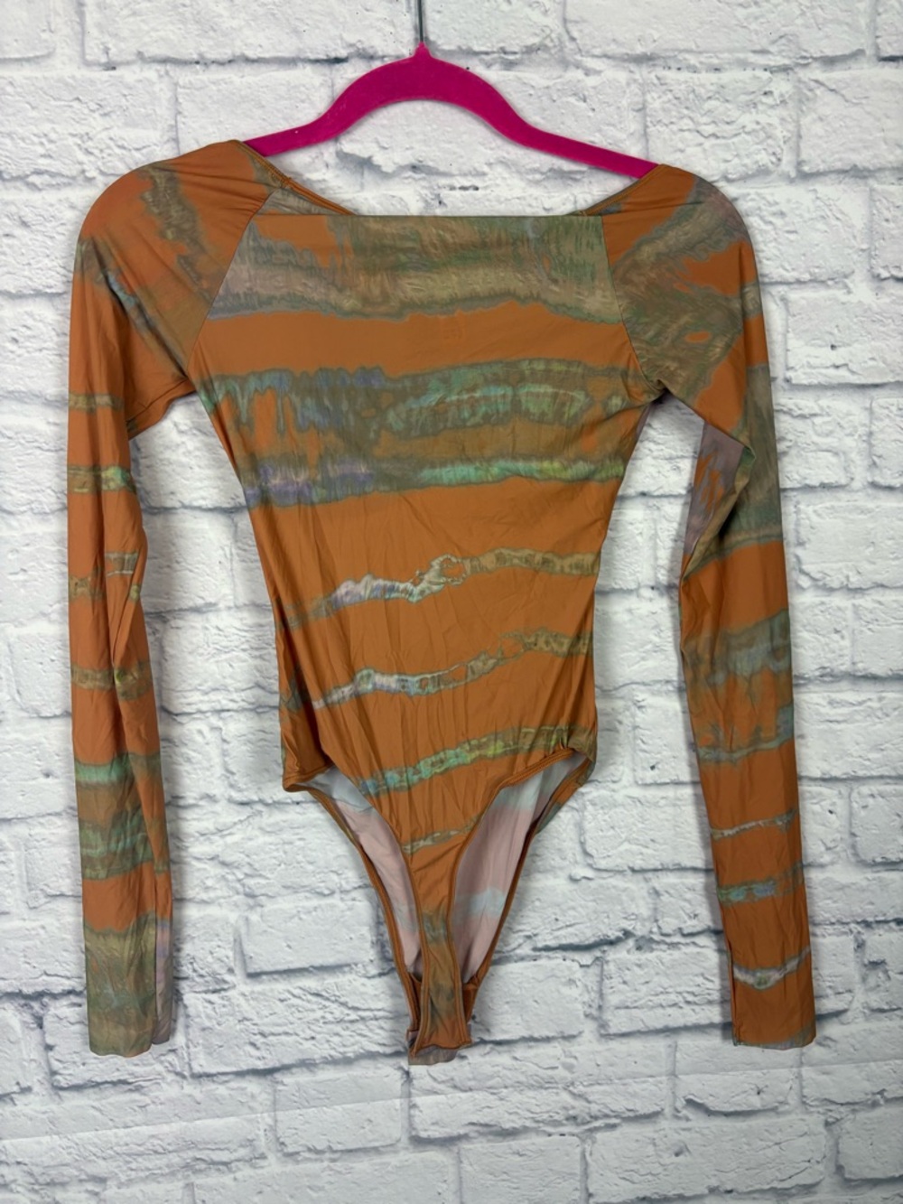 NWT Skims Jelly Sheer Off The Shoulder Tie Dye Print Bodysuit size M - Picture 6 of 6